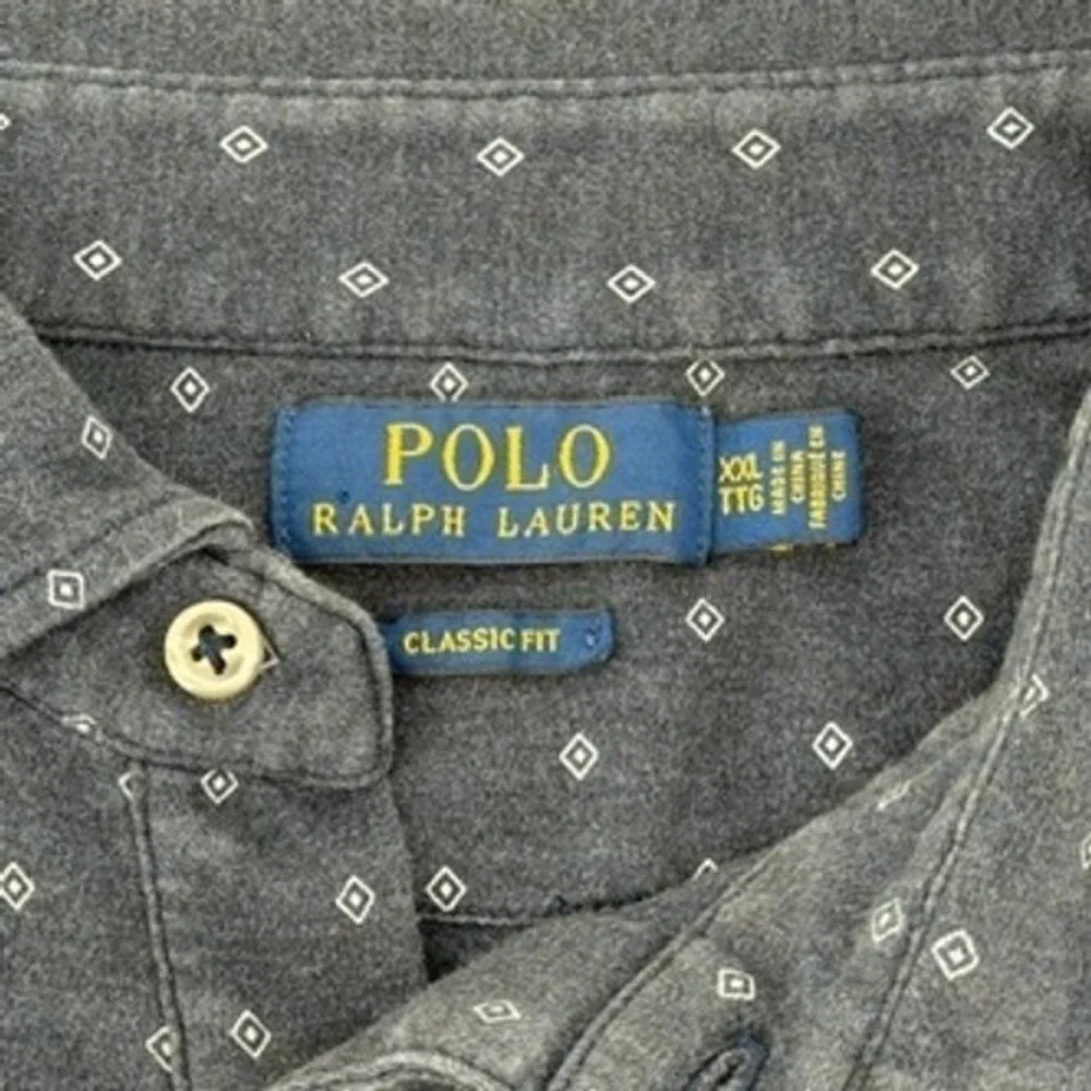Polo Ralph Lauren Men's‎ Classic Fit Polo Shirt Blue Diamond Print Size XXL